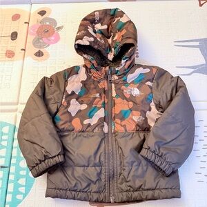 The North Face Toddler Baby Camouflage Hooded Puffer Fleece Sherpa Coat Jacket
